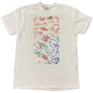Ocean Creatures Watercolor Collage Tee