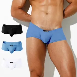 Men's Low Rise Boxer Briefs, Comfortable Soft Modal Underwear with Bulge Pouch, Sexy Slim Fit Sports Trunks Multi-Color