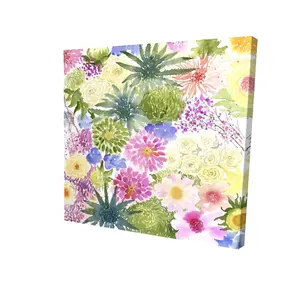 Begin Home Decor 2080-0808-FL347 8 x 8 in. Purple Botanical Canvas - Exotic Flower Bundle Wall Art