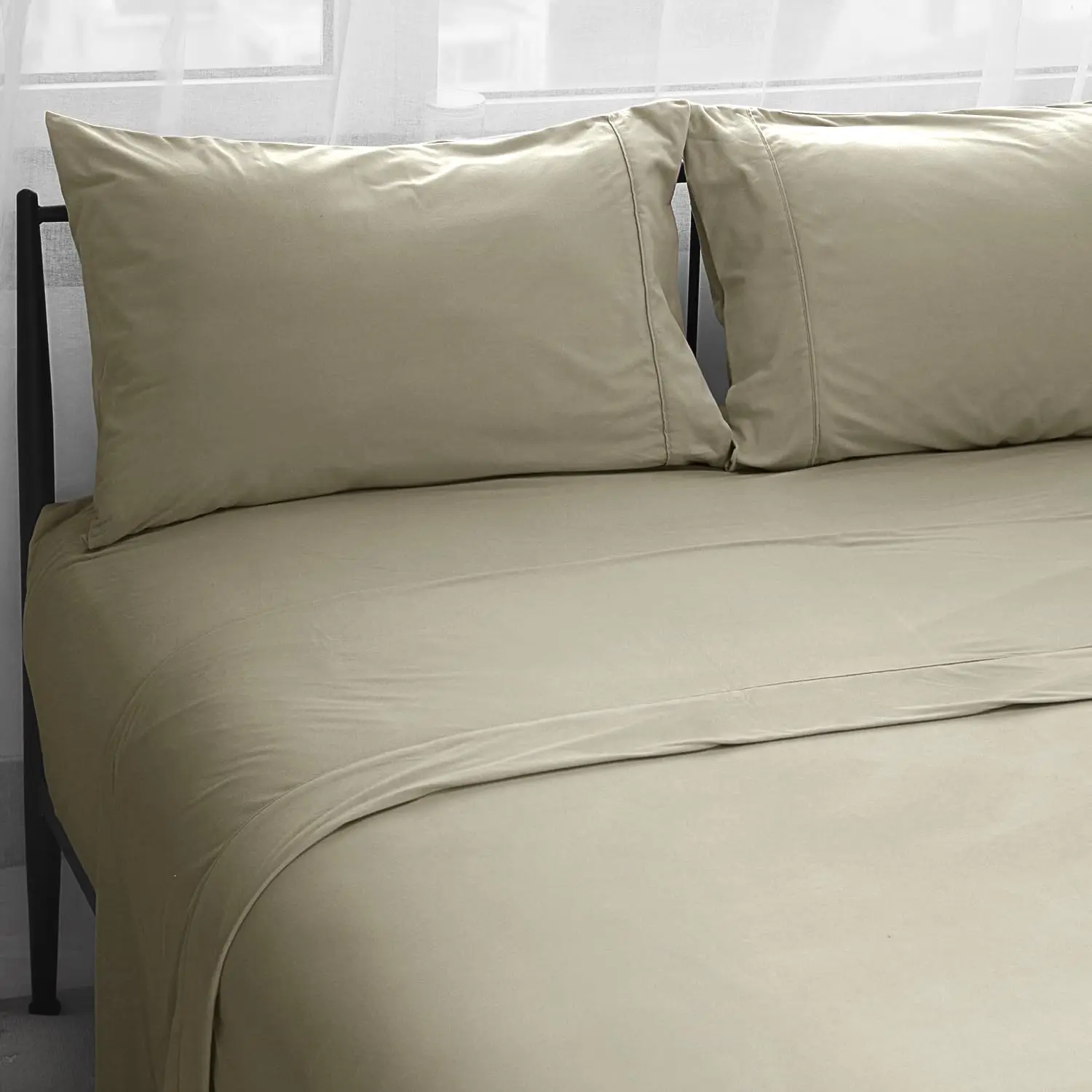 Deep Pocket Flannel Sheet Set- Luxury Brushed Microfiber- Super Soft and Warm 4- Flannel Bed Sheets-Shrinkage and Fade Resistant - Easy Care.(Linen, )...