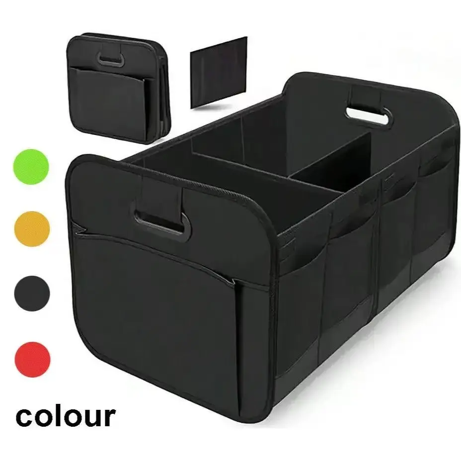 Foldable Car Trunk Storage Box, Large Capacity Waterproof Oxford Fabric Trunk Organizer, Heavy Duty Portable Storage Container Fit for Sedan SUV Van Automotive Interior Accessories