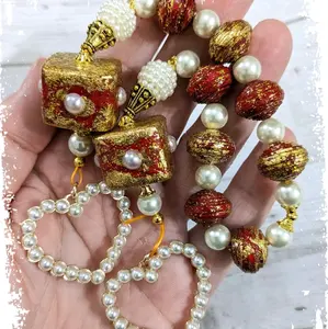 Handmade Holiday Paper Bead Set