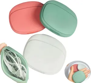 Silicone Headphone Organizer Data Cable Storage Case Mini Key Box Portable Wired Headphone Organizer Red Grey Green 3PCS Set