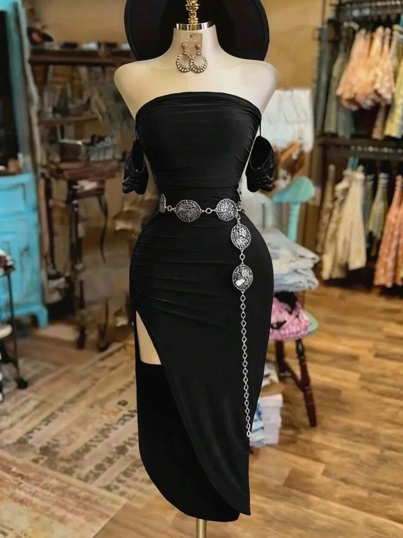 velvet black midi dress Sweetheart Black Velvet Midi Dress Black / US 12 main image 1