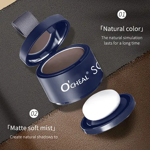 Soft Waterproof-Sweatproof Hairline Powder Contour Kit - Forehead Filling Mud, Hair Modification Shadow, Long-Lasting Enhancement, 20ml Enzyme Facial Wash, Blotting Paper, Vegan Fruit Punch Hair Color, Beard Line Product 01