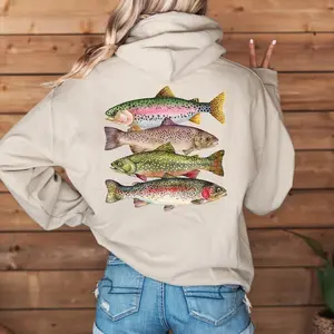 Trout Fish Hoodie, Fly Fishing, Fish Species Hoodie, Marine Biology Shirt, Fishing Gifts, Ocean Sweatshirt, Nature Lover Hoodie