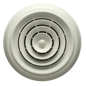Havaco Quick Connect HT-CCGRB-R1 White Round Capital Crown Ceiling Diffuser with 8-7-6 in. Reducing Boot