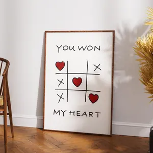 [UNFRAMED POSTER] You Won My Heart Poster, Gift For Couple, Boyfriend Gift Girlfriend Gift, Valentine's Gift, Valentines Vibes, Love Gift