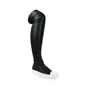 Leather Flat Over The Knee High Boots Wannabe-1 Liliana