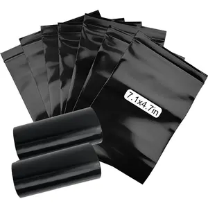Sanitary Napkin Disposal Bags 200pcs, 7.1x4.7in, Big Size Women Tampon Bags Sealed Opaque Feminine Hygiene Disposal Bag for Privacy, Black