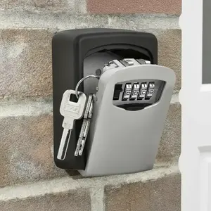 Wall Mounted Key Lock Box, Outdoor Use, Holds Up to 8 Keys, Rainproof Key Safe with Sliding Lid, Security Box, Ideal for Airbnb, Home, Garage, School, Office