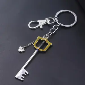Game Kingdom Hearts Key Keyblade Keychains Sora Crown Roxa Keyblade Paopu Fruit Weapon Pendants Keyring Necklace For Men Car  New 1735