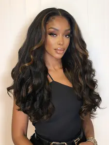 Yaki Curly V Part Wig U Part Synthetic Half Wigs for Black Women Fashion Wig 22 Inch Heat-Resistant Hair Replacement Wig (Mixed Brown)