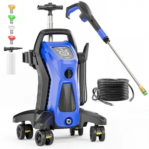 Electric Pressure Washer 4500PSI 2.2GPM Power Washer Electric Powered with Adj-15-Level Touch Screen, Pressure Control Spray Handle and 4 Anti-Tipping Wheels for Car, Home, Driveway, Yard, Outdoor, Gutter, Pool, Brick Cleaning