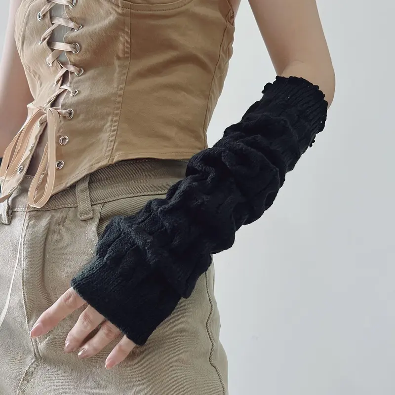 1 Pair Women's Cute Solid Color Arm Sleeves, Fashionable Y2k Style Arm Sleeves, Casual Trendy Arm Sleeves for Daily Wear