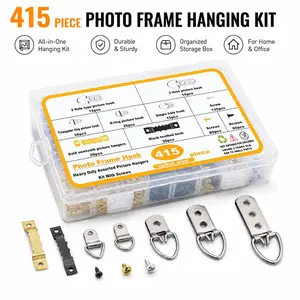 All-in-One Picture Frame Hanging Hardware Kit – Metal D-Rings, Hooks & Screws for Wall Mount Decor