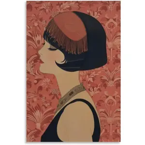 Flapper Girl 1920s Poster Canvas Wall Art Posters For Room Aesthetic And DecorCanvas Painting Posters And Prints Wall Art for Living Room Bedroom Decor 16x24inch(40x60cm) Gifts Decoration Colorful Ornaments Photo Artistic