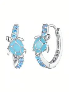 1 Pair Cute Cubic Zirconia Hoop Earrings For Women For Wedding Anniversary Engagement Party Jewelry Valentine's Day Gift