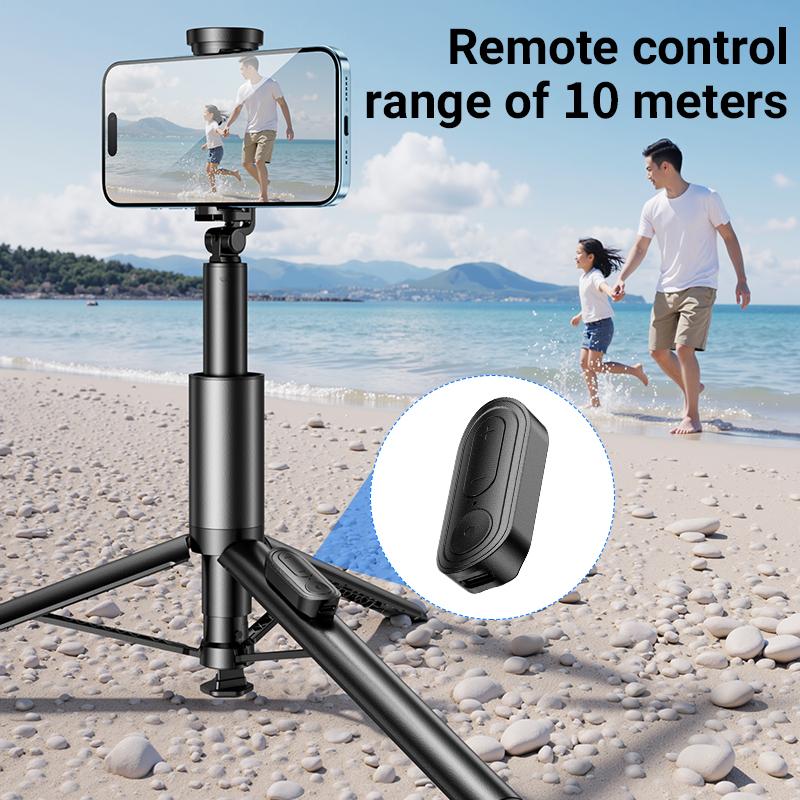 68inch Portable Selfie Stick Tripod,  Automatic Unfolding Design, One Click Open Tripod, 1.75m extendable selfie stick,  with bluetooth remote control for iPhone & Android