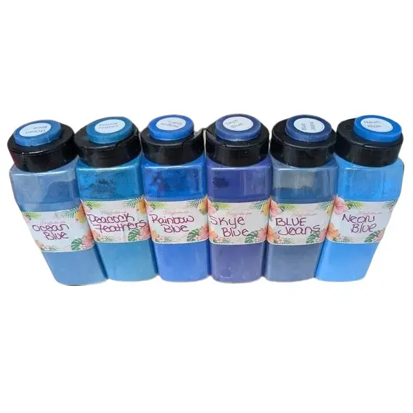 Blue Shimmer Pigment Powder for DIY Candle Making, Soap Making, Crafting Projects with Intense Hue