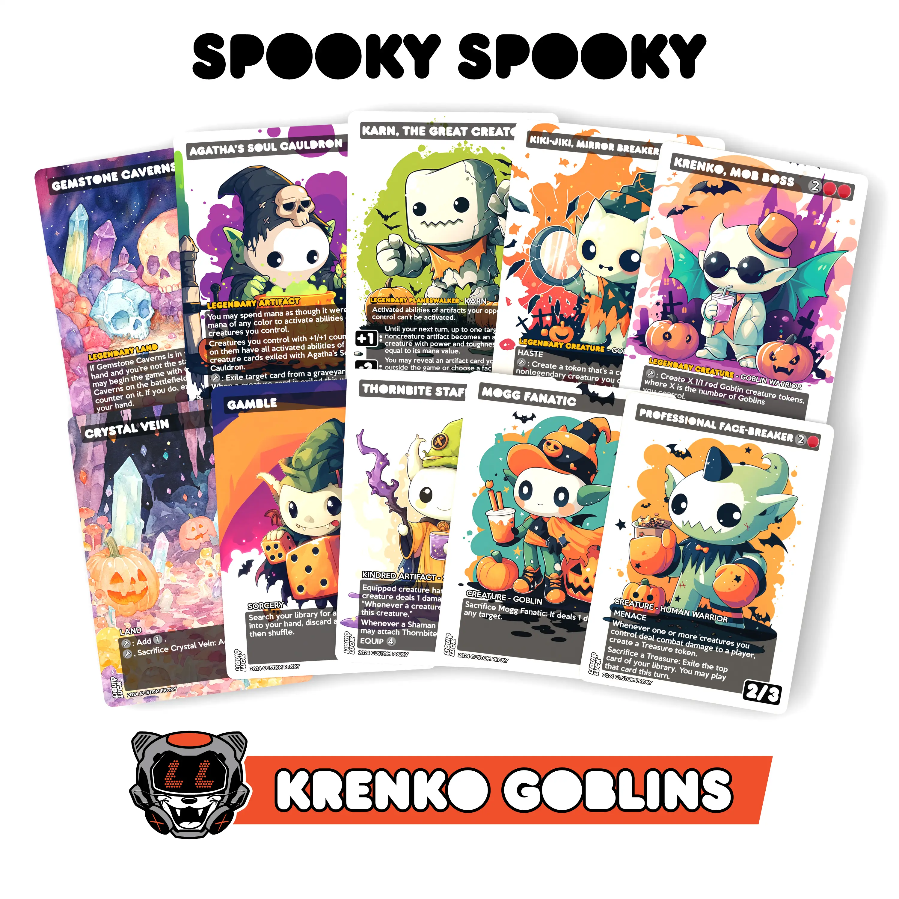 Krenko Goblin Kindred Complete Proxy Deck | Adorable Halloween Costume Contest - Complete Commander Proxy Deck (cEDH) with 100 Cards and Tokens Tcg Booster Pack