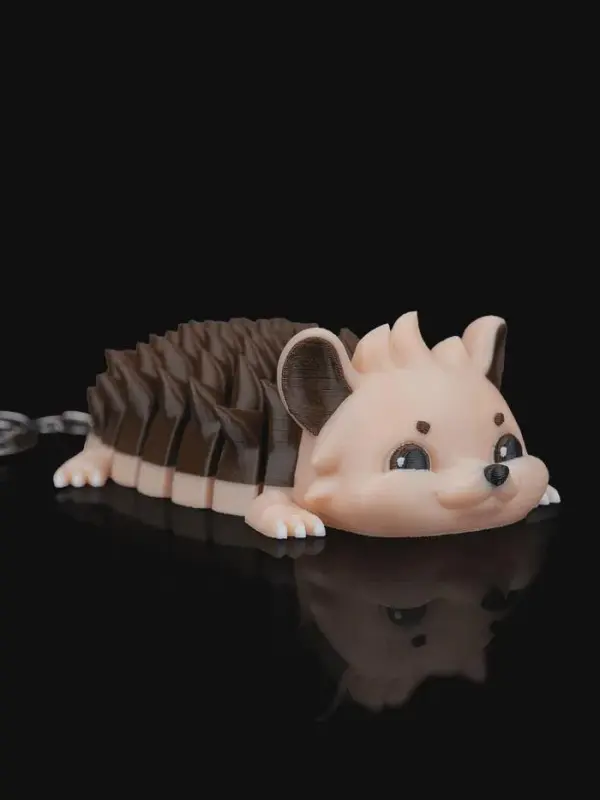 Articulated Hedgehog Keychain 3D Printed Flexi, Cute Hedgehog Fidget Toy, Kawaii Animal Lover Gift, Poseable Hedgehog Bag Charm Backpack