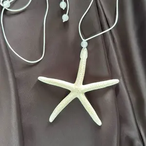 "Treasure of the Sea" Handmade Necklace with Genuine White Sea Star Pendant Lightweight Design Easy to Wear All Day Perfect for Beach Jewelry Coastal Weddings Boho Outfits or Summer Gifts Unique Handmade Piece No Two are Exactly Alike