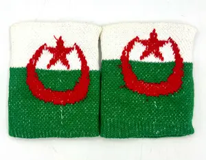Algerian Flag Design Swoosh Singlewide Wristbands Viva Algeria Pack Of 2 For Fans