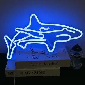 Shark Design Neon Sign, USB Powered LED Wall Hanging Light, Decorative Lamp for Home, Bar, Shop, Cafe, Game Room, Living Room Atmosphere Gift, Led Neon Lights