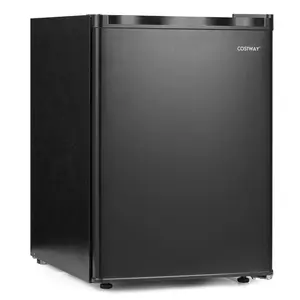 COSTWAY - 2.1 Cu.Ft Small Refrigerator with Reversible Single Door Energy Saving-Black