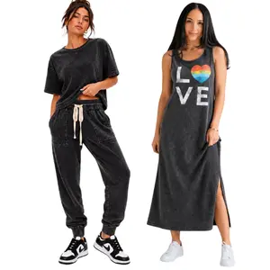 Joggers/Shirt/Dress Combo (3 pc)- Acid Washed