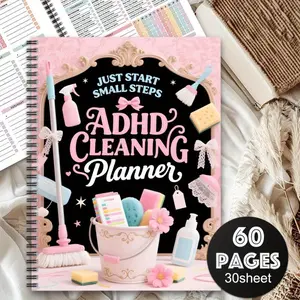 Adhd Cleaning Planner for Adults and Teens Adhd Cleaning and Organizing Planner Cleaning Schedule and Checklist Notebook List Daily Weekly Monthly for Home Chore Chart Household Cleaning Planner Adhd Daily Planner