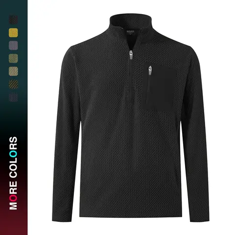 MAELREG Quarter Zip Pullover Men Midweight Dry Fit Winter Warm Stretchy Golf 1/4 Zip Pullover Mens Sweatshirt with Pocket