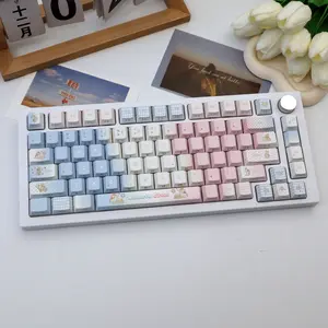 138 Key Circus Pbt Keycaps, Cherry Style Side-Printed Semi-Transparent, Dye Sublimation, Compatible with Mx Axes, for Keyboard Models 61/64/68/87/96/104/108