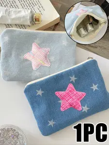 Star Print Coin Wallet with Stars, Travel Lipstick Cosmetic Bag, Storage Pouch, Student Wallet, Home Organization, Card Holder