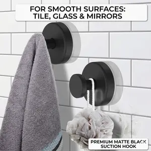 4-Pack Strong Suction Shower Hooks No Drill Removable Towel Hooks for Smooth Surfaces Rust-Resistant Stainless Steel Organiser with Vacuum Lock HoldTwist