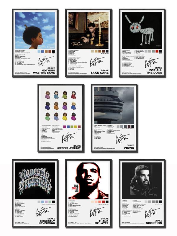 Drake Poster 8-Piece Set Canva Album Unframed Set Poster- 8x12IN