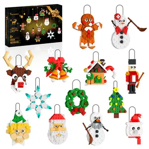 【Black Friday】BUILDIFY  Building Kit 13-in-1 Set for Kids Includes Tree Wreath Santa Snowman Gingerbread Reindeer Nutcracker Snowflake DIY Craft Toys Compatible with Lego for Stocking Stuffers Decor Gifts Party Decoration