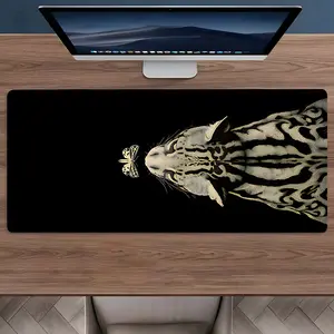 Leopard and Butterfly Large Gaming Mouse Pad,Aesthetic Desktop Drotection Pad,Washable Rubber Pad Non-Slip Lock Edge Multi-Size Mouse Pad Suitable For Home Office,Good Gift for Family and Friends