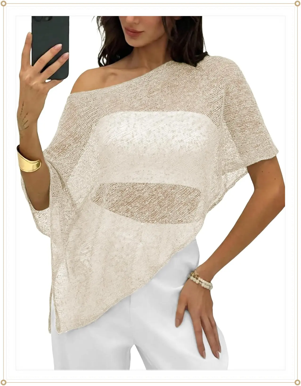 LOMON Womens Sheer Poncho Shrug Bolero Lightweight Knit Crochet Shrug Mesh Cover Up Summer 2026Gift
