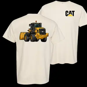 CAT Loader Truck Graphic 2side T-Shirt – Construction Vehicle Tee, Classic Unisex Workwear Shirt for Heavy Equipment Operators, Vintage Contractor Top