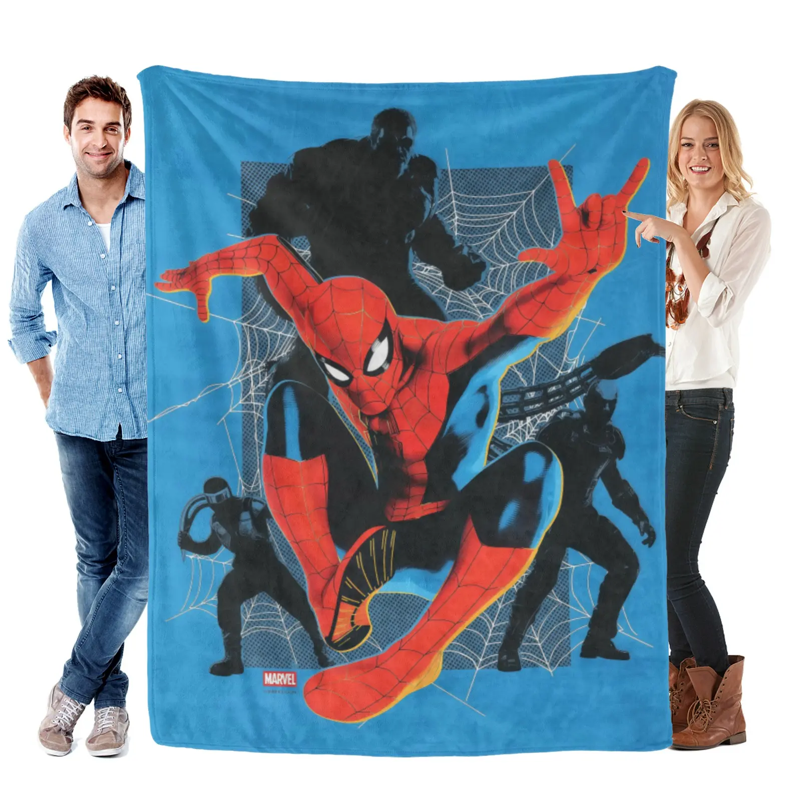 Marvel Spider Man Retro Comic Cover Flannel Blanket, Plush Wrinkle Resistant Throw, Fade Resistant Print, Perfect Summer Birthday Gift For Boys