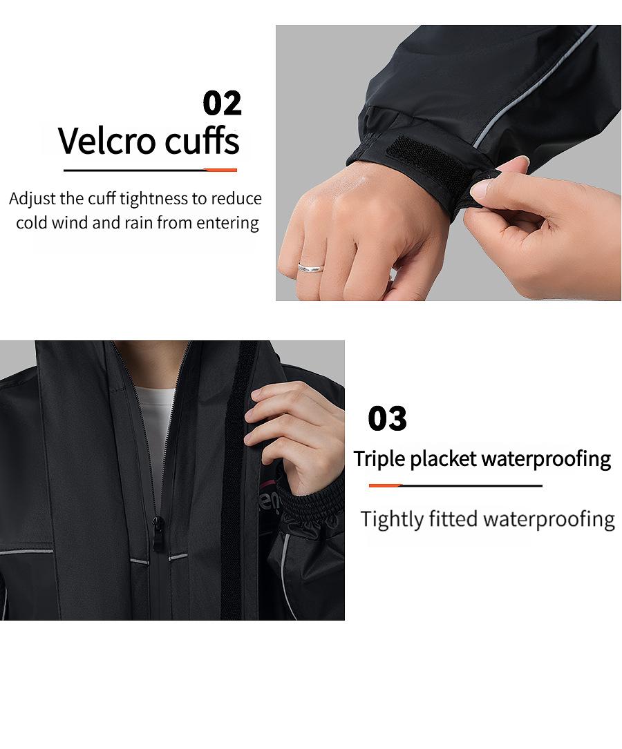 Male Durable Reflective Waterproof Rain Suit - Lightweight Windproof Outdoor Raincoat & Waterproof Pants Set, Hiking/Light Outdoor Rainwear for Riding