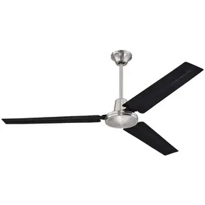 Westinghouse  56 in. Industrial Three Black Steel Blade Indoor Ceiling Fan with Ball Hanger installation System & Wall Control