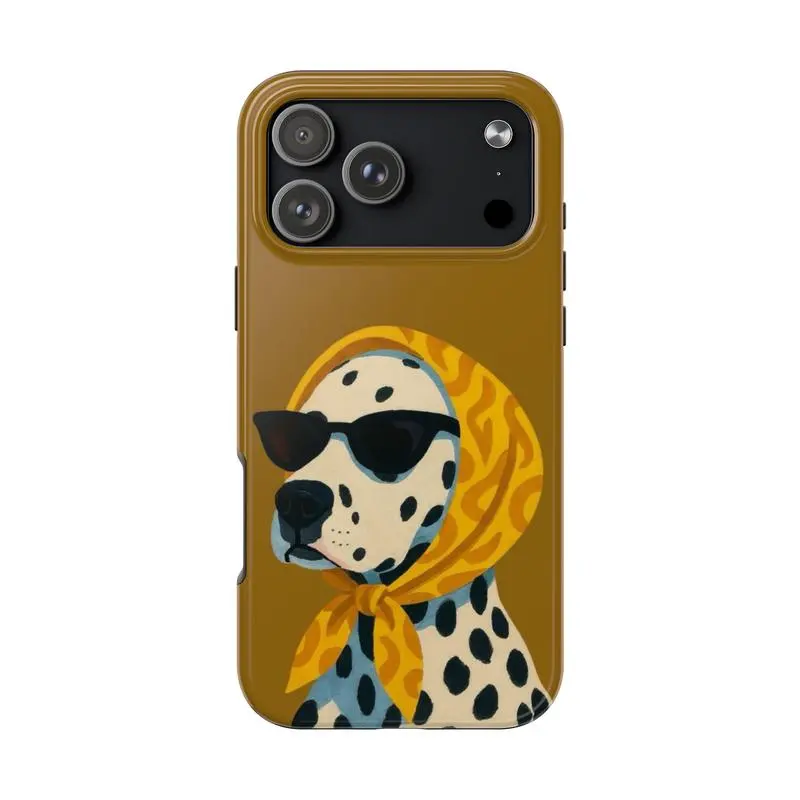 Retro Dalmatian & Virgin Mary Pattern Smartphone Case - Durable Shockproof Polycarbonate Cover with Camera Protection, Multi-Model Fit for iPhone 17,16,15,14,13,12,11,SE & Samsung Galaxy Series, Mobile Accessories Gift, Shell, Handheld