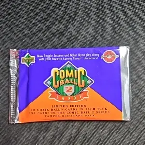 New/Sealed Foil Pack Upper Deck 1991 Looney Tunes Comic Ball 2 Trading Cards