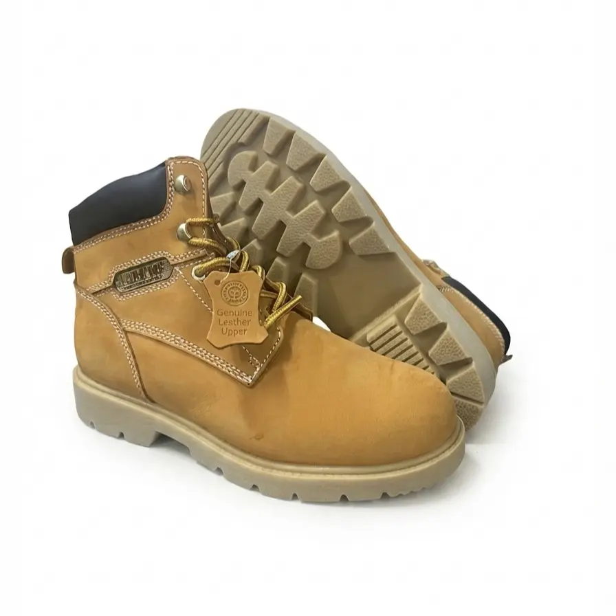 Jacata Men's 8608 All-Season Construction Boots - Water Resistant, Lace-Up with Laces, Round Toe, Non-Slip Rubber Sole, Men's Shoes, Non Slip Shoes For Work, Work & Safety Footwear, Cuban, All Weather Grip