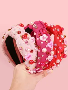 Valentine's Day Love Heart Pattern Headband, Hair Bows Headbands, Fashion Non-Slip Hair Accessory for Women, Wide Brim Design for Daily Use
