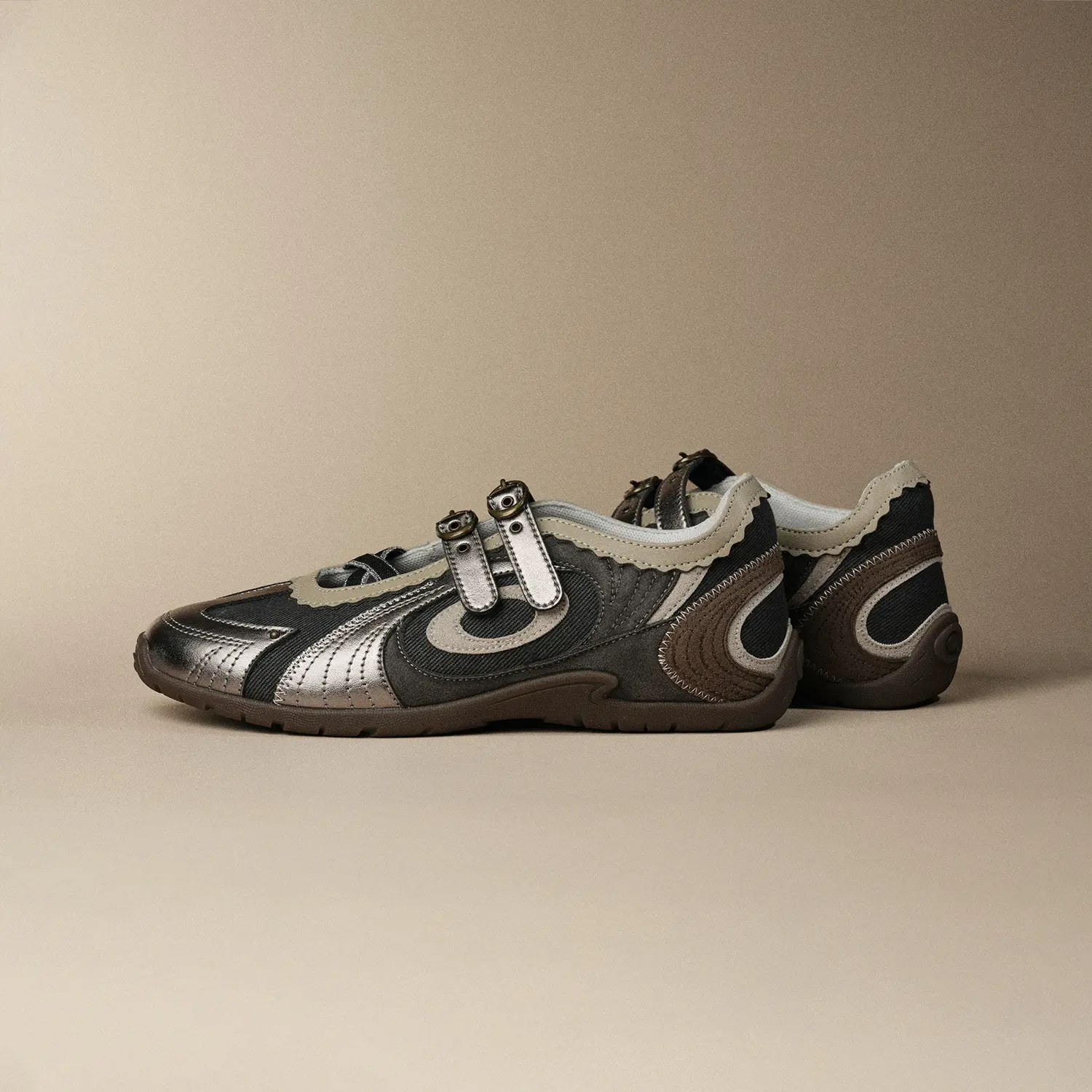 OLD ORDER Turbo Lite Berlin Ballet Sneakers Double Strap Hook and Loop Low Profile German Trainers Lightweight Breathable Retro Casual Walking Shoes