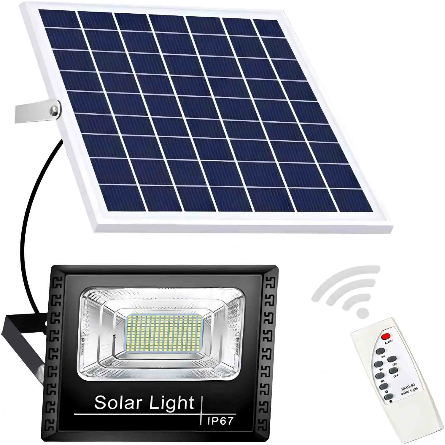 1pc 200w/300w Solar Flood Light, Ip67 Waterproof, Remote Control, Auto On/off, Dusk to Dawn, for Yard, Patio, Garage, Outdoor Security Light